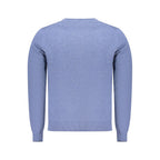 North Sails blue cotton men's sweater displayed on a hanger with visible knit texture and classic crew neckline.