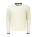 White cotton men's jumper by North Sails featuring a classic crewneck and ribbed cuffs and hem.