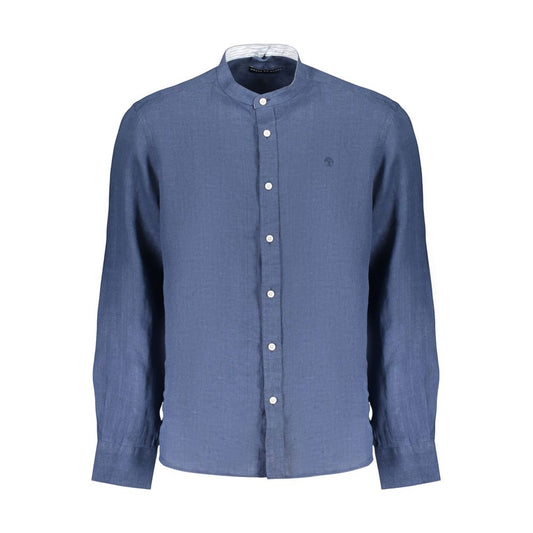 North Sails Blue Linen Mens Shirt North Sails