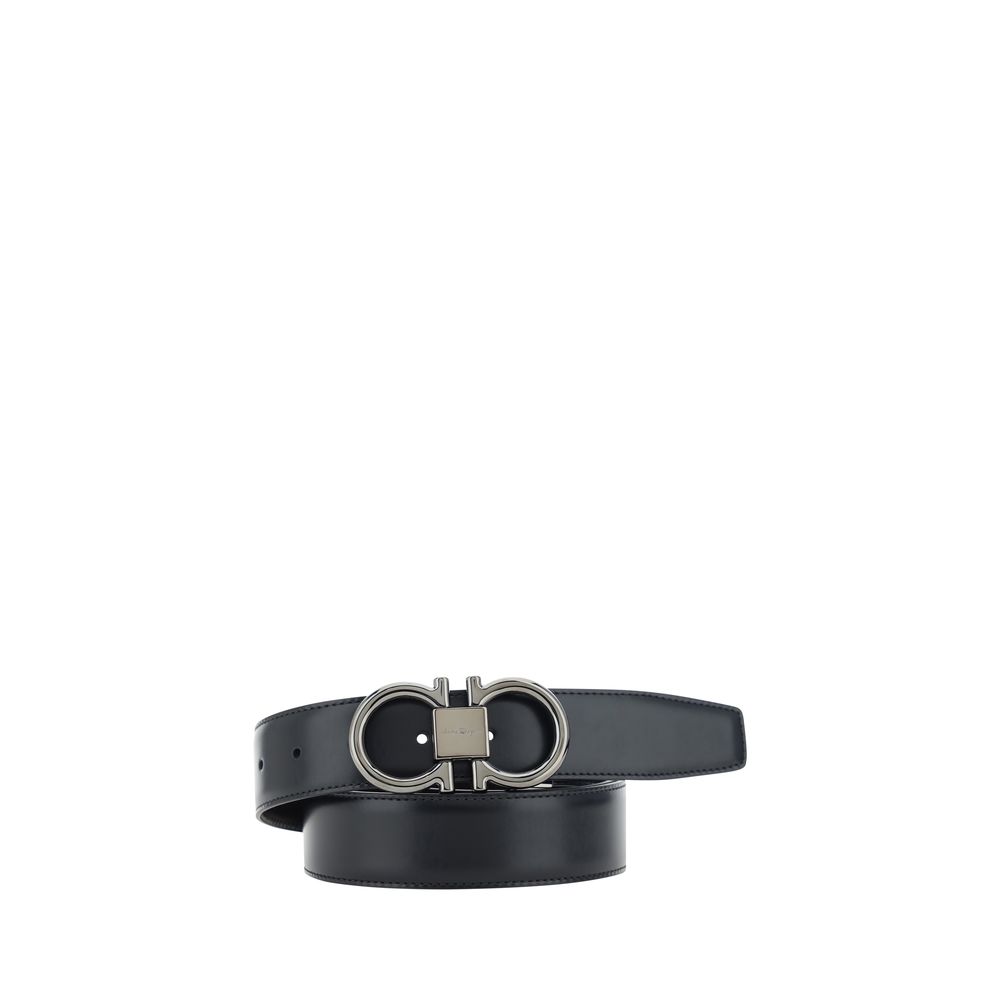 Ferragamo Black Calf Leather Bos Taurus Regular Belt Ferragamo