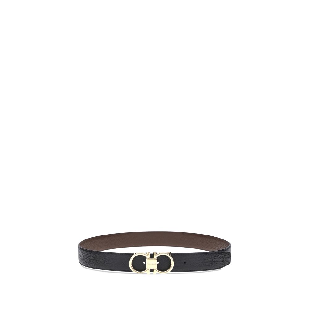 Ferragamo Black Calf Leather Bos Taurus Belt Ferragamo