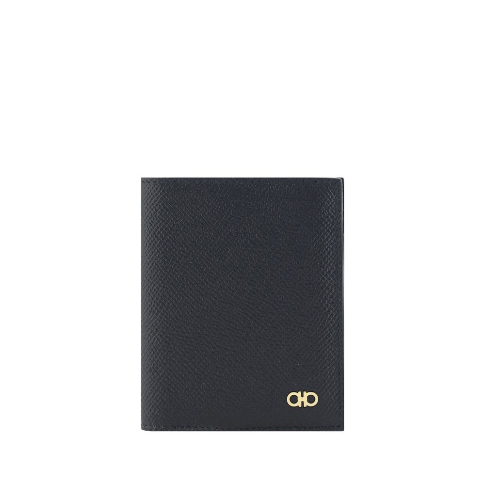 Ferragamo Black Calf Leather Bos Taurus Wallet Ferragamo