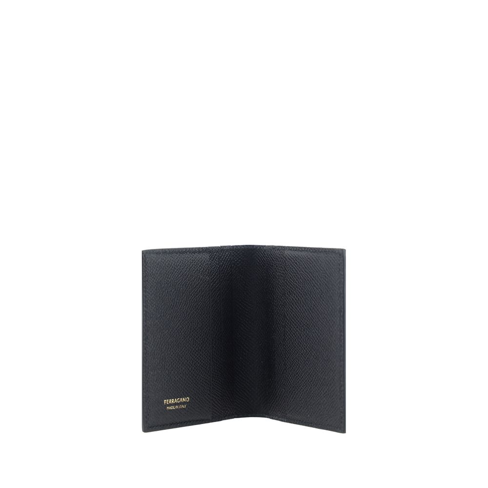 Ferragamo Black Calf Leather Bos Taurus Wallet Ferragamo