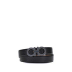 Ferragamo Black Calf Leather Bos Taurus Regular Belt Ferragamo