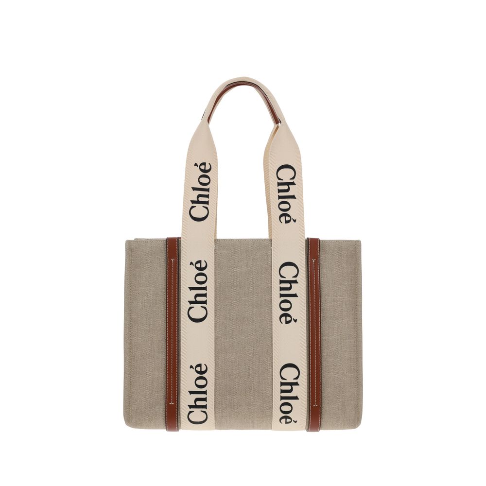 Chloé Beige Linen Handbag - Eljoys Fashion 