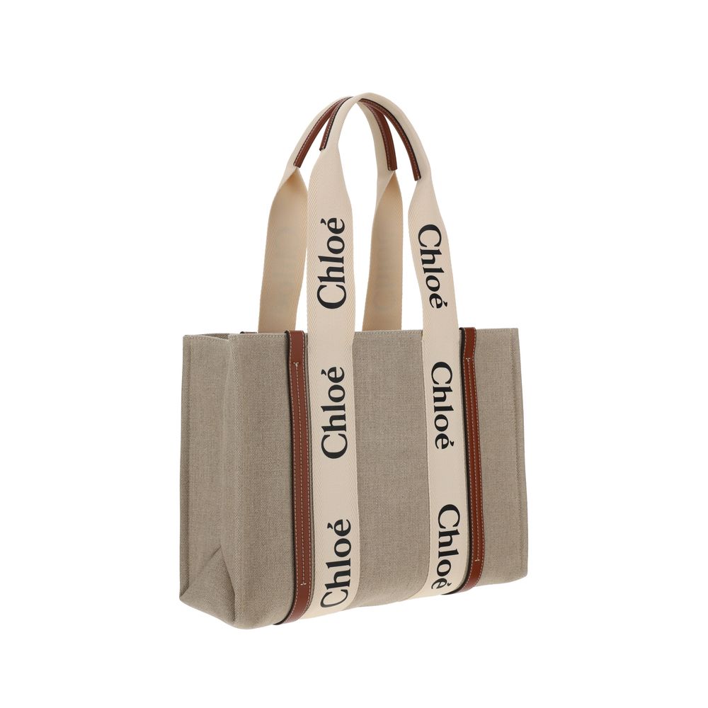 Chloé Beige Linen Handbag - Eljoys Fashion 