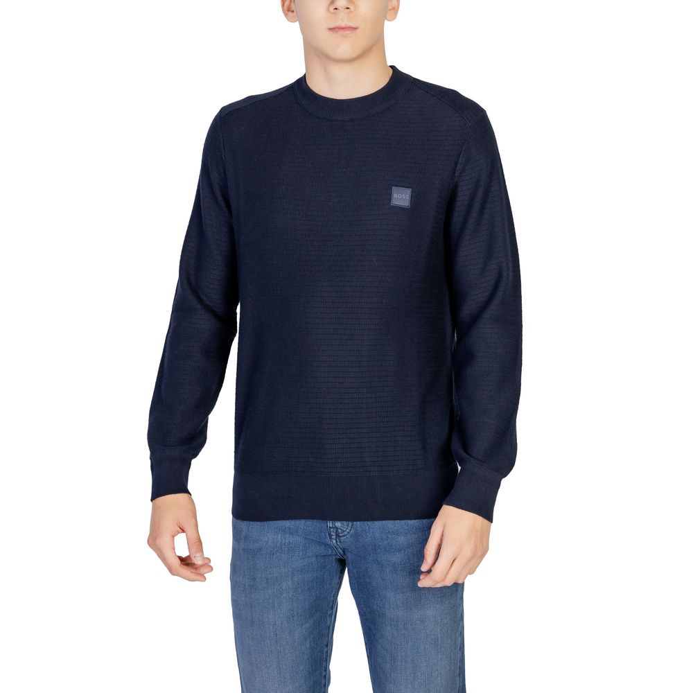 Hugo Boss Blue Cotton Sweatshirt Hugo Boss