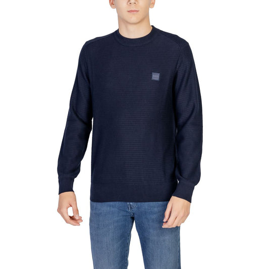 Hugo Boss Blue Cotton Sweatshirt Hugo Boss