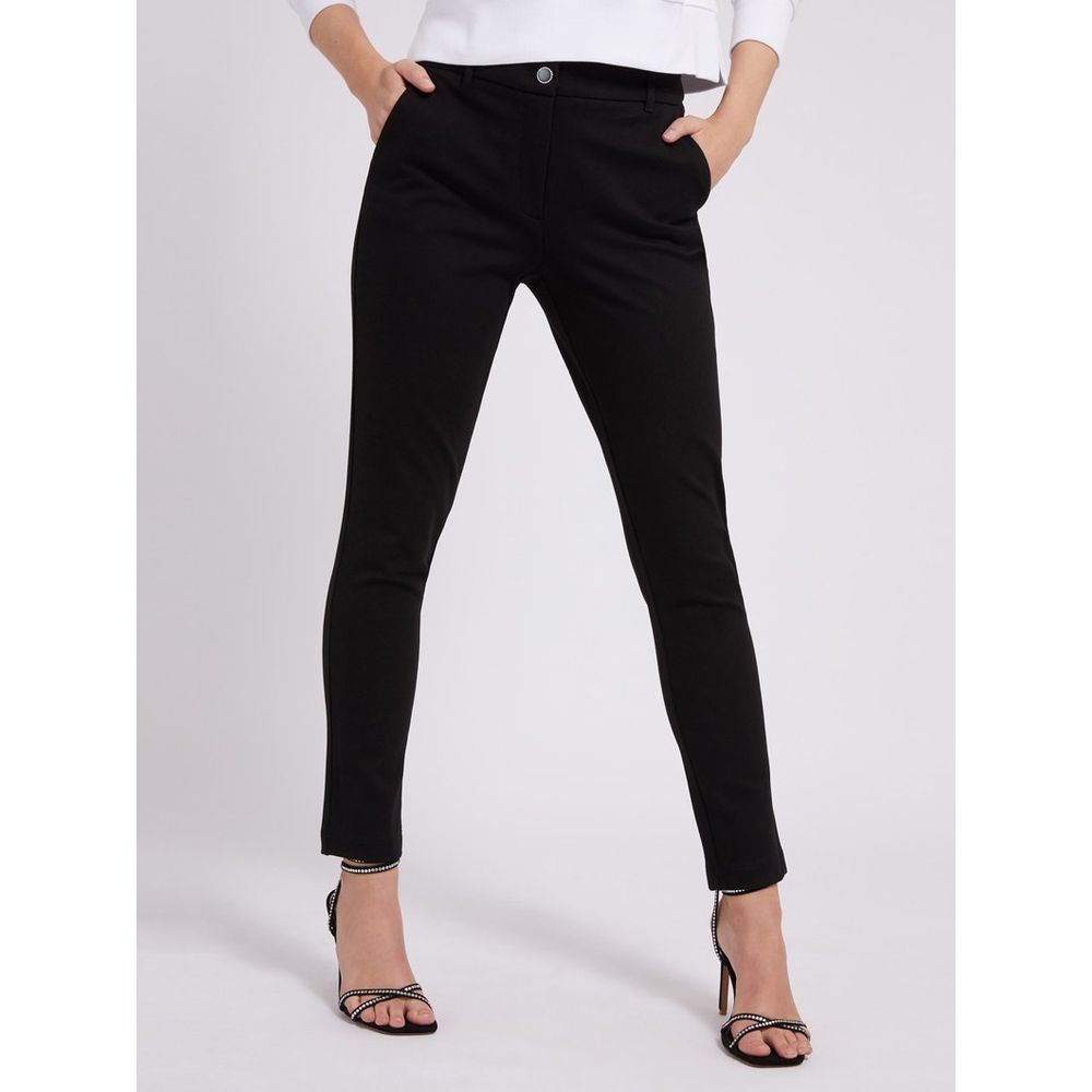 Guess Jeans Black Viscose Casual Pants