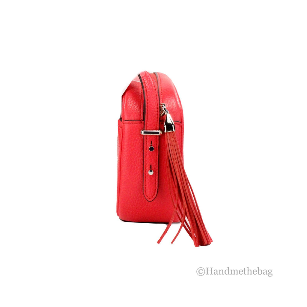 Kate Spade New York Women'S Kourtney Pebbled Leather Zip Around Camera Crossbody Bag Stoplight Kate Spade