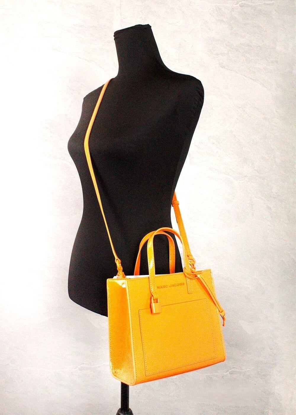 Marc Jacobs Mini Grind Scorched Patent Leather Crossbody Tote Bag Purse - Eljoys Fashion 