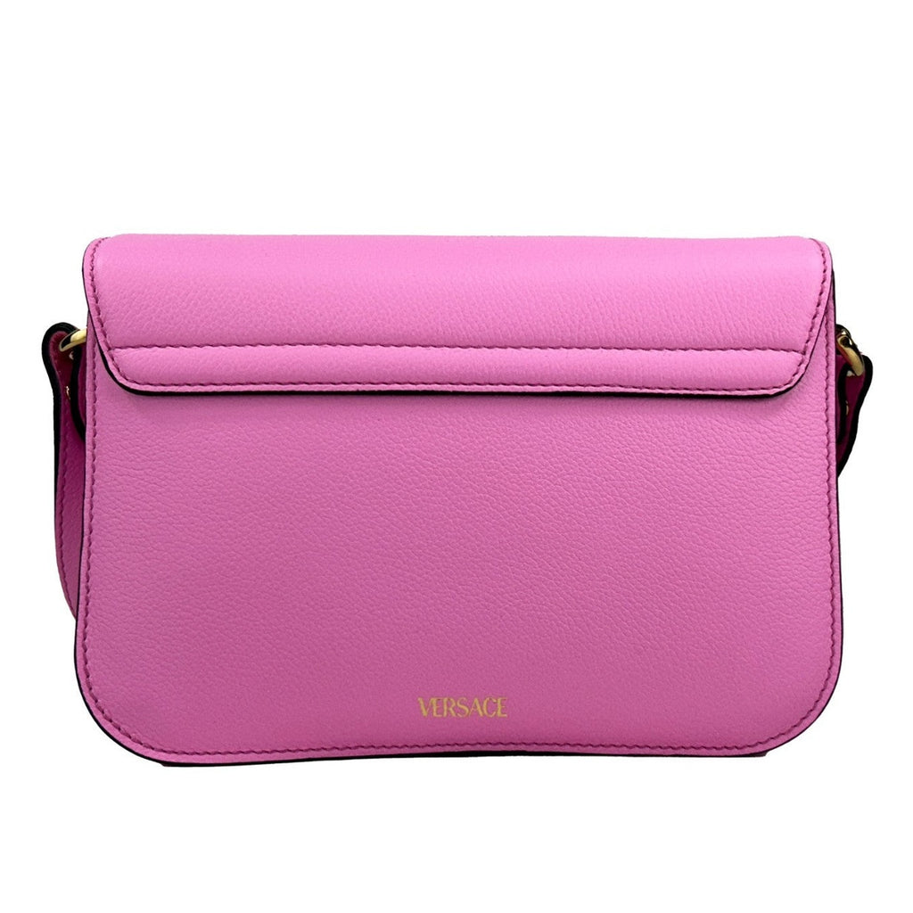 Versace La Medusa Pink Leather Shoulder Crossbody Bag Purse