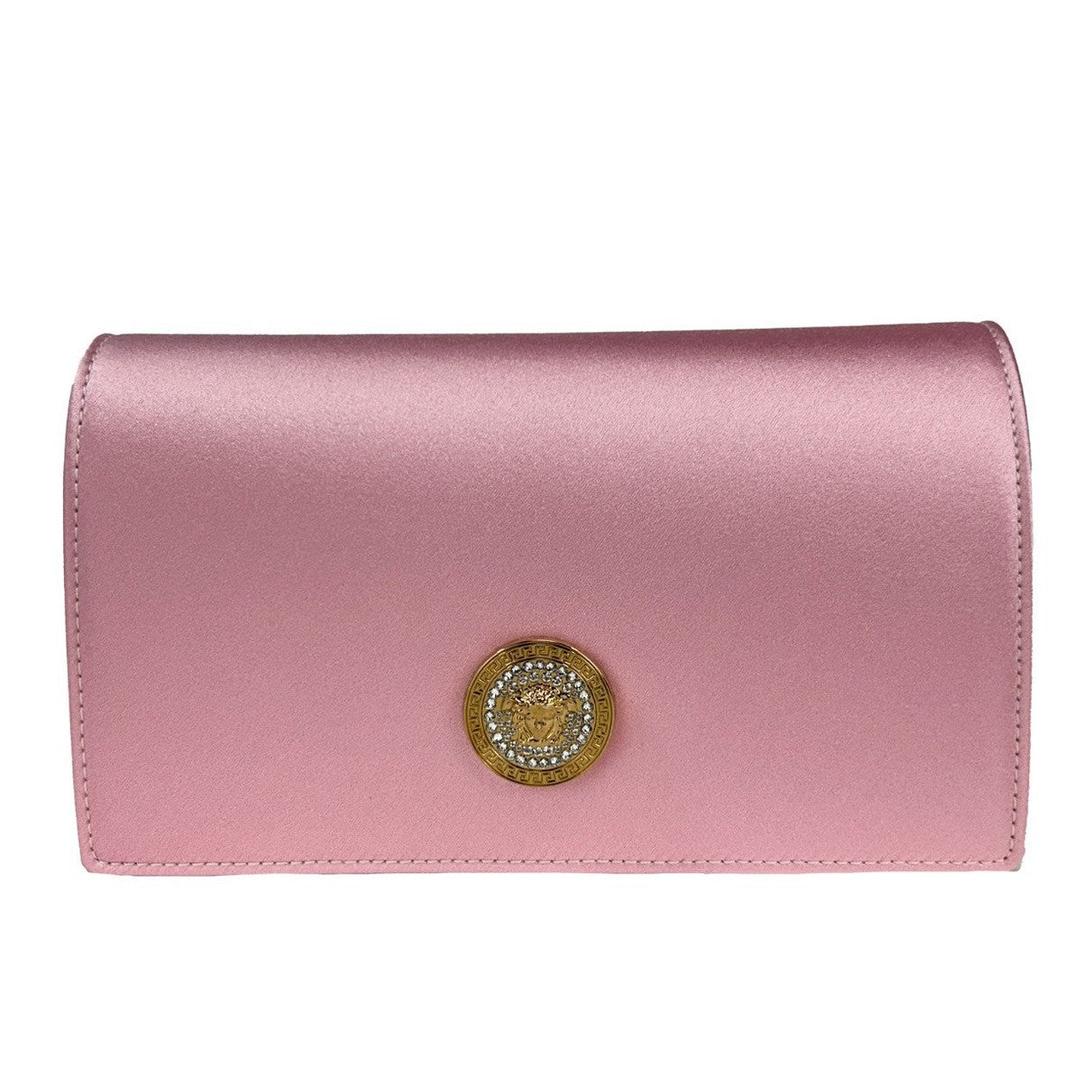 Versace Medusa Crystal Satin Mini Chain Crossbody Bag Purse