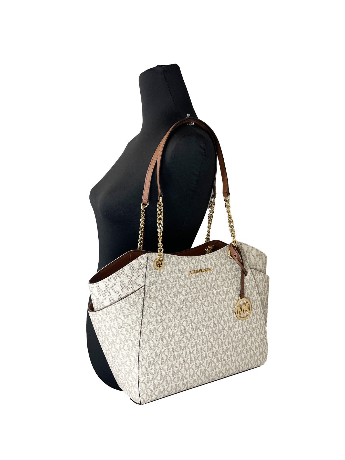 Michael Kors Jet Set Travel Large Logo Tote Vanilla Michael Kors