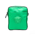 Versace Small Bright Green Nylon Fabric Medusa Crossbody Messenger Bag Purse