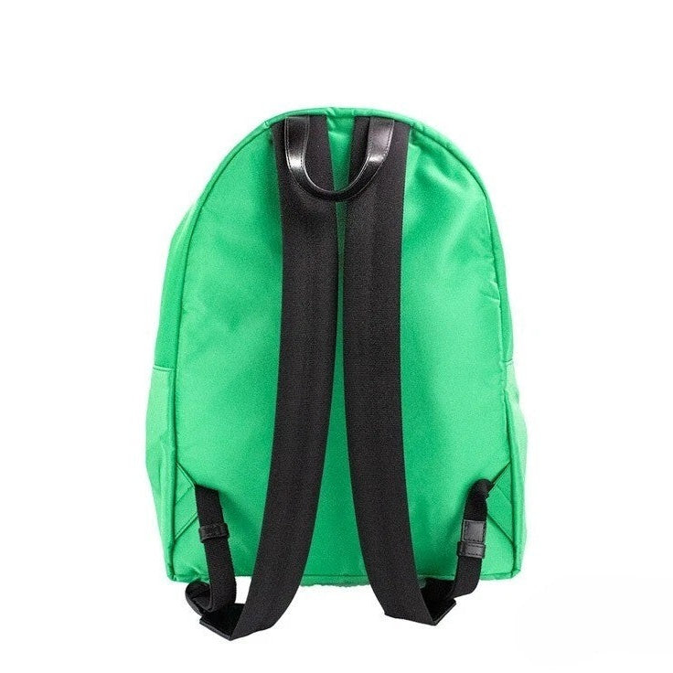 Versace Large Bright Green Nylon Fabric Medusa Shoulder Backpack Bookbag