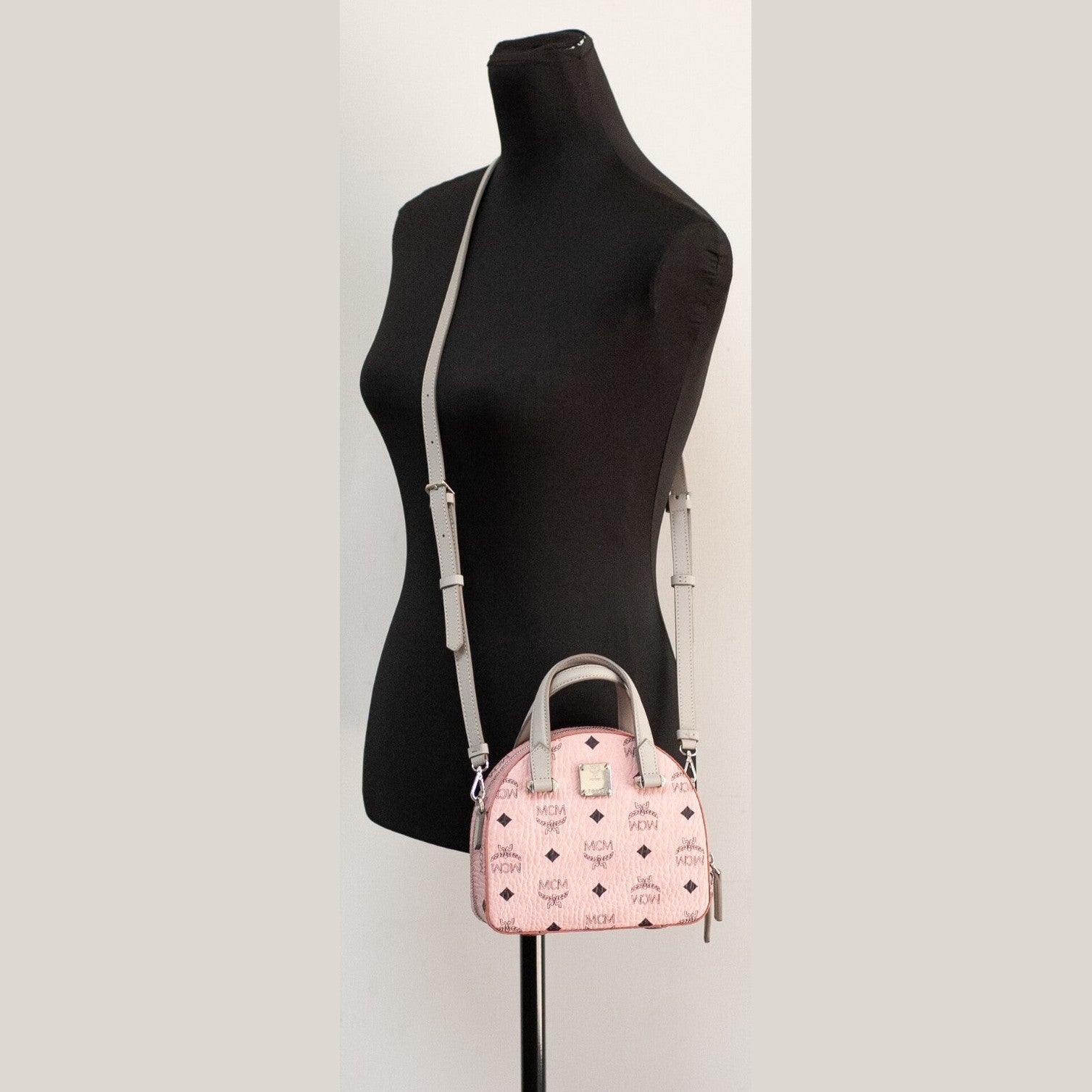 MCM Signature Half Moon Top Handle Crossbody Bag MCM
