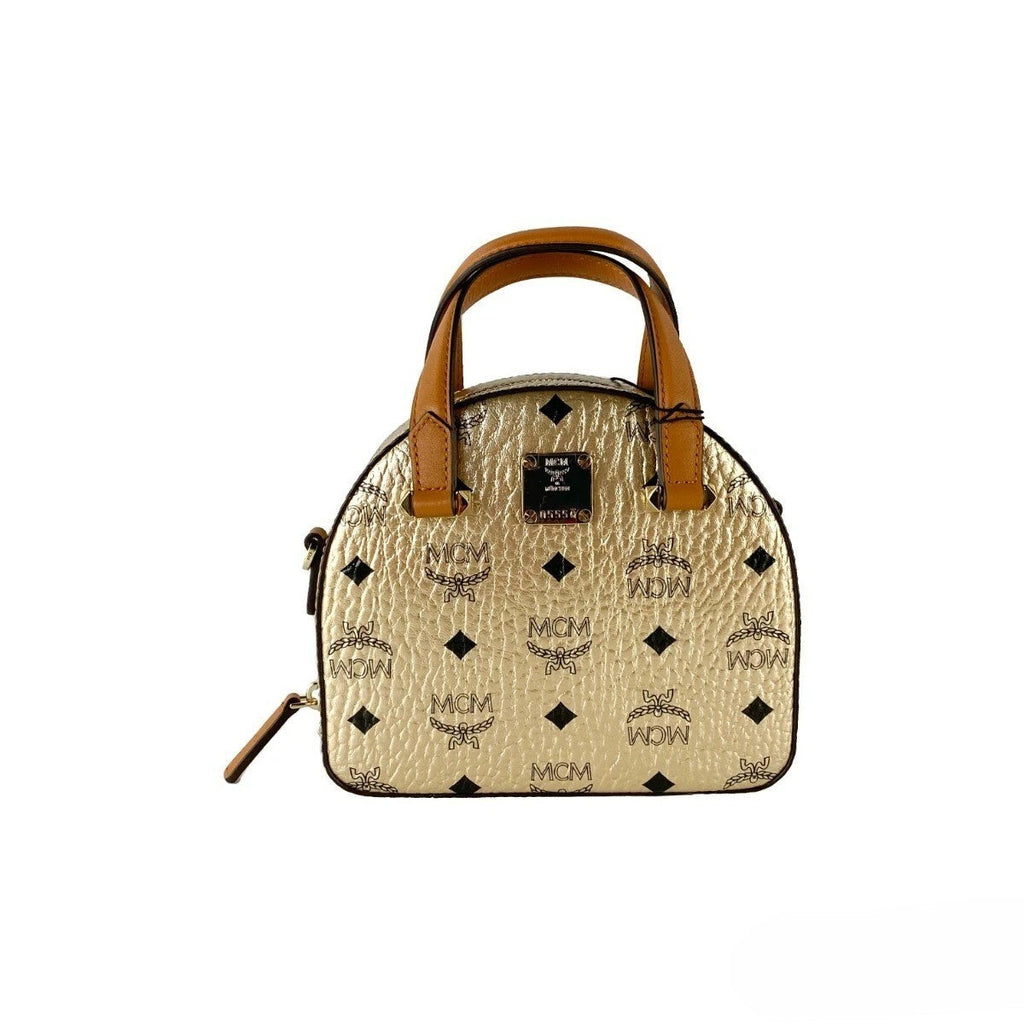 MCM Half Moon Mini Round Top Tote Crossbody Bag