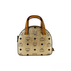 MCM Half Moon Mini Round Top Tote Crossbody Bag