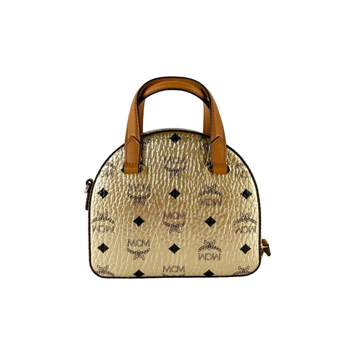 MCM Half Moon Mini Round Top Tote Crossbody Bag