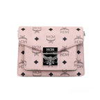 MCM Signature Patricia Leather Mini Flap Lock Crossbody Bag