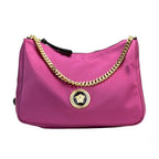 Versace Small Dahlia Nylon Fabric Medusa Pendant Crossbody Shoulder Purse Bag