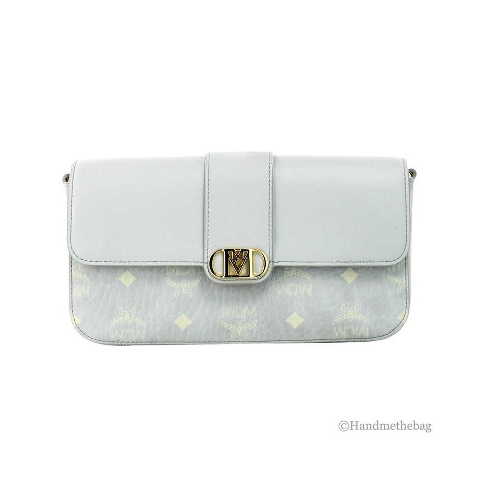 MCM Small Mode Travia Pebbled Visetos Leather Shoulder Crossbody Clutch Bag MCM