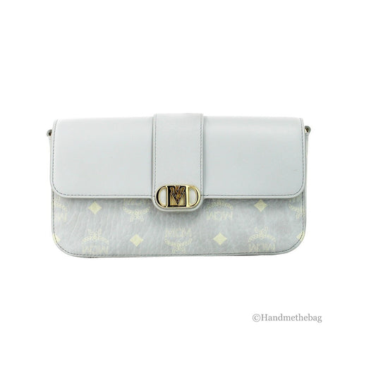 MCM Small Mode Travia Pebbled Visetos Leather Shoulder Crossbody Clutch Bag MCM