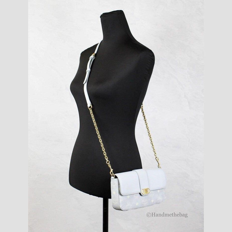 MCM Small Mode Travia Pebbled Visetos Leather Shoulder Crossbody Clutch Bag MCM