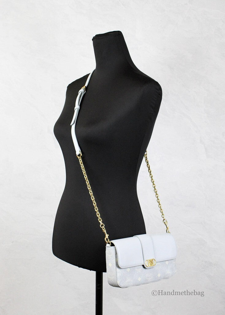 MCM Small Mode Travia Pebbled Visetos Leather Shoulder Crossbody Clutch Bag MCM