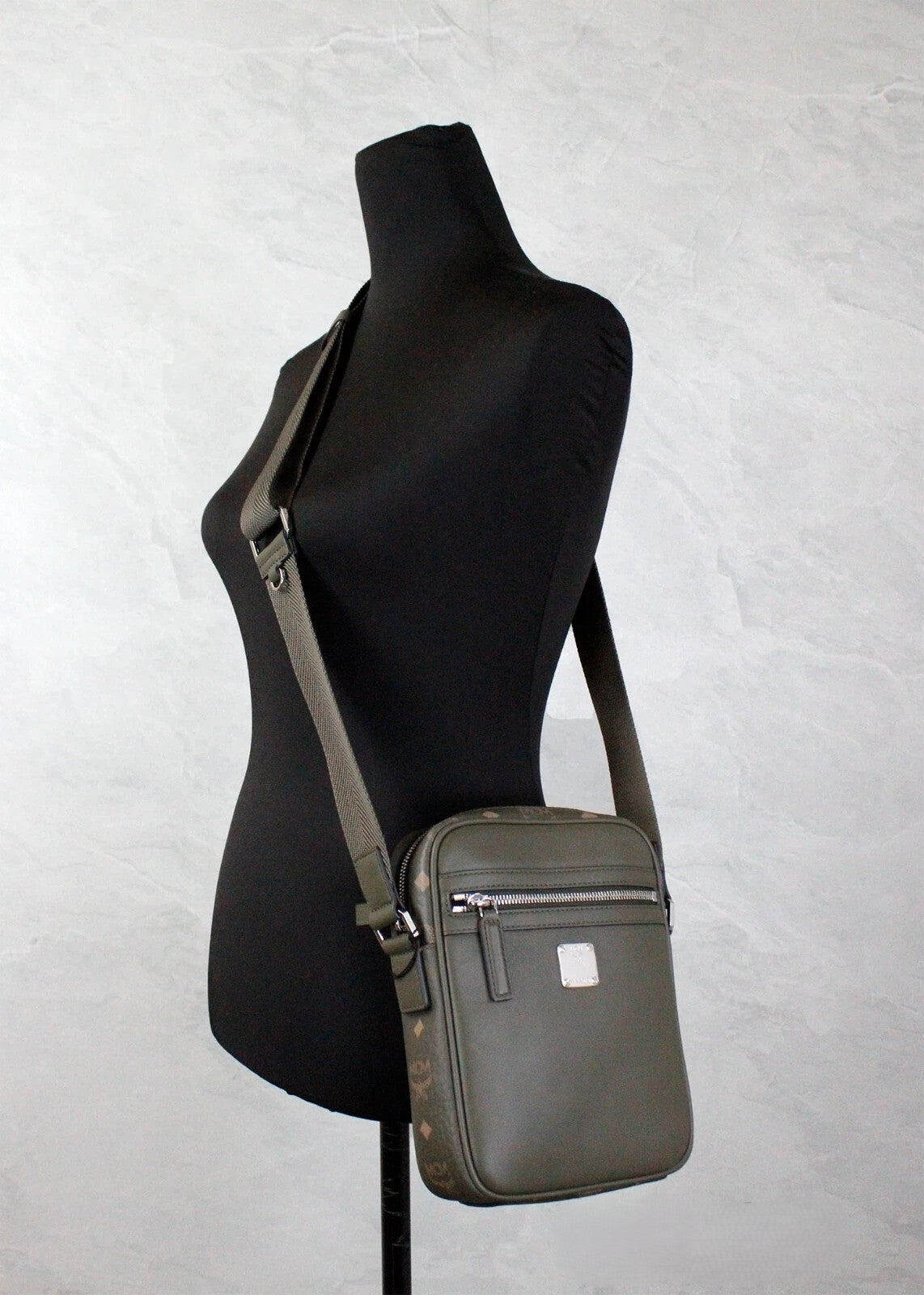 MCM Visetos Leather Camera Crossbody Bag MCM