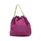 Versace Small Dahlia Nylon Medusa Pendant Bucket Chain Crossbody Bag Purse