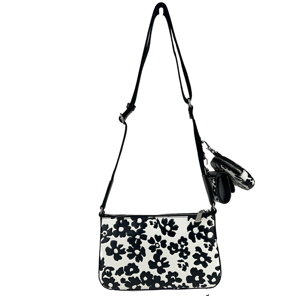 Michael Kors floral crossbody tech attachment bag with adjustable strap and spacious interior, designed for stylish convenience.