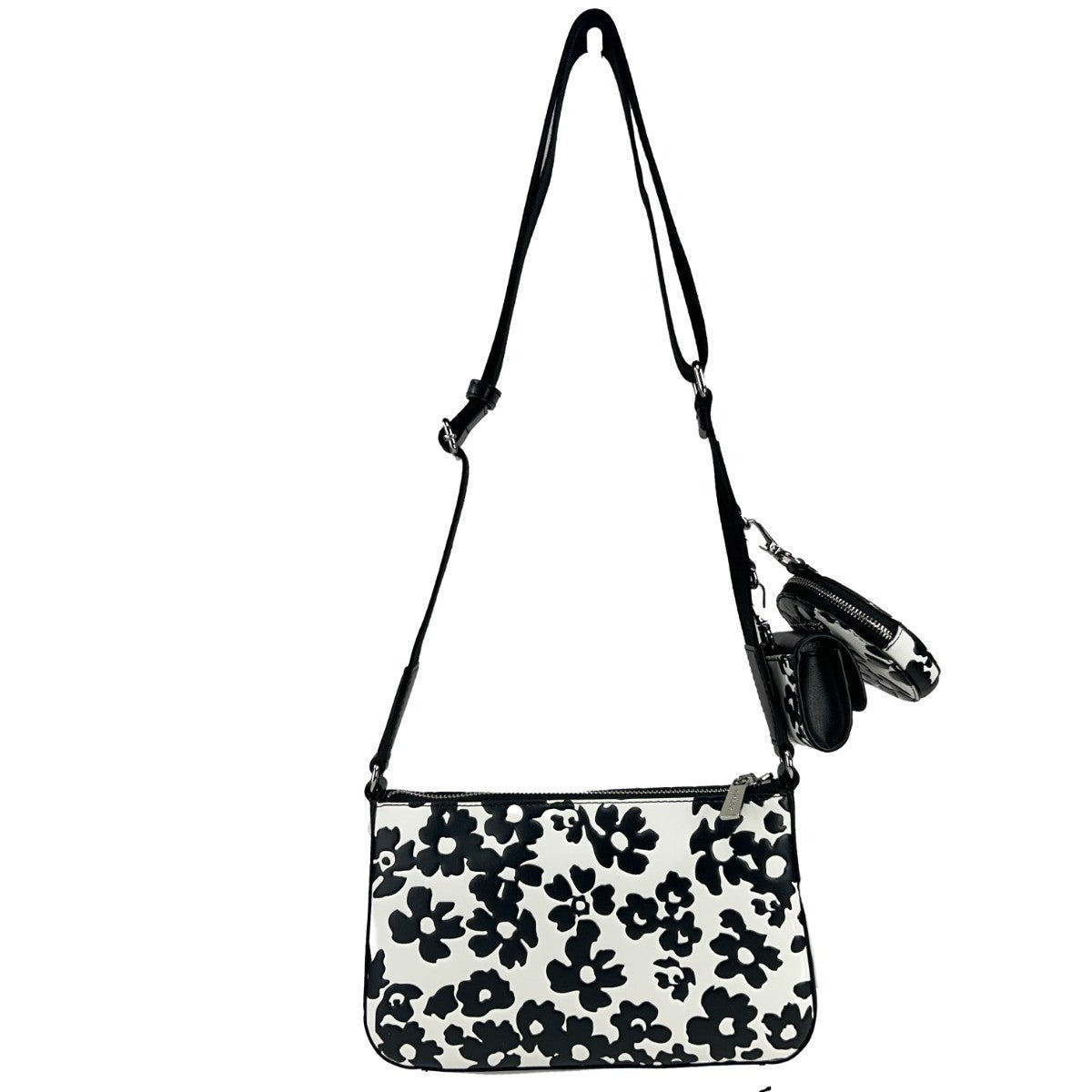 Michael Kors floral crossbody tech attachment bag with adjustable strap and spacious interior, designed for stylish convenience.