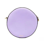 Versace Round Disco Lilac Pebbled Leather Camera Case Crossbody Bag Purse