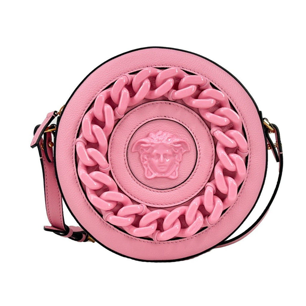 Versace Round Disco Leather Camera Case Crossbody Bag