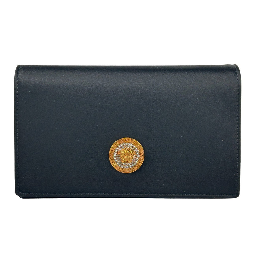 Versace Mini Chain Black Crossbody Wallet Bag Versace