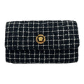 Versace Wallet On A Chain Fabric Black Crossbody Bag