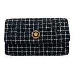 Versace Wallet On A Chain Fabric Black Crossbody Bag