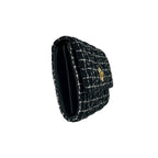 Versace Wallet On A Chain Fabric Black Crossbody Bag