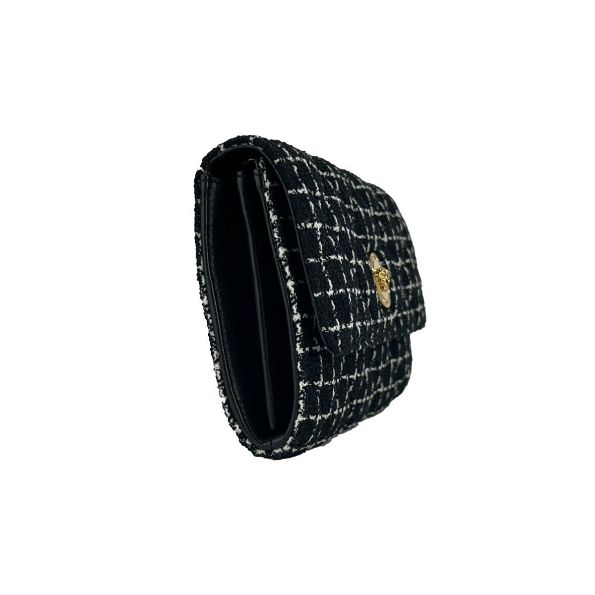 Versace Wallet On A Chain Fabric Black Crossbody Bag