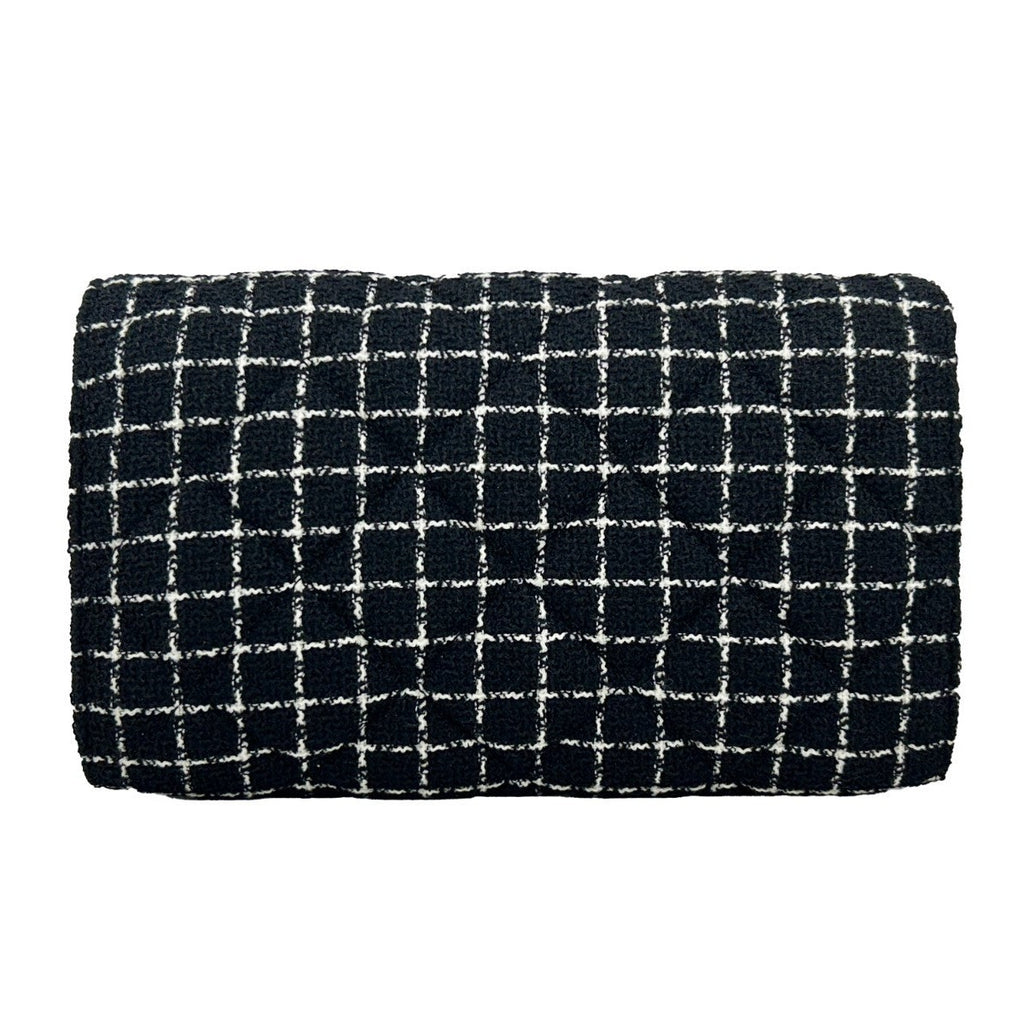 Versace Wallet On A Chain Fabric Black Crossbody Bag