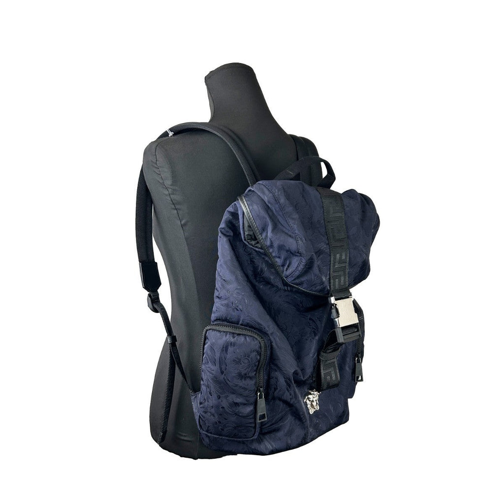 Versace Medusa Nylon Buckle Drawstring Backpack Bag