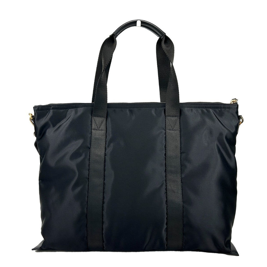 Versace Black Nylon Fabric La Medusa Shoulder Tote Bag