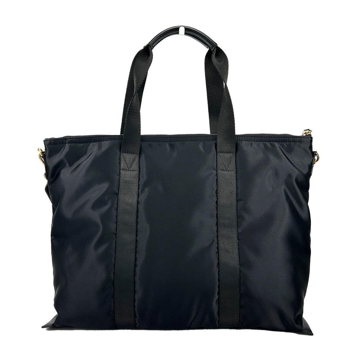 Versace Black Nylon Fabric La Medusa Shoulder Tote Bag