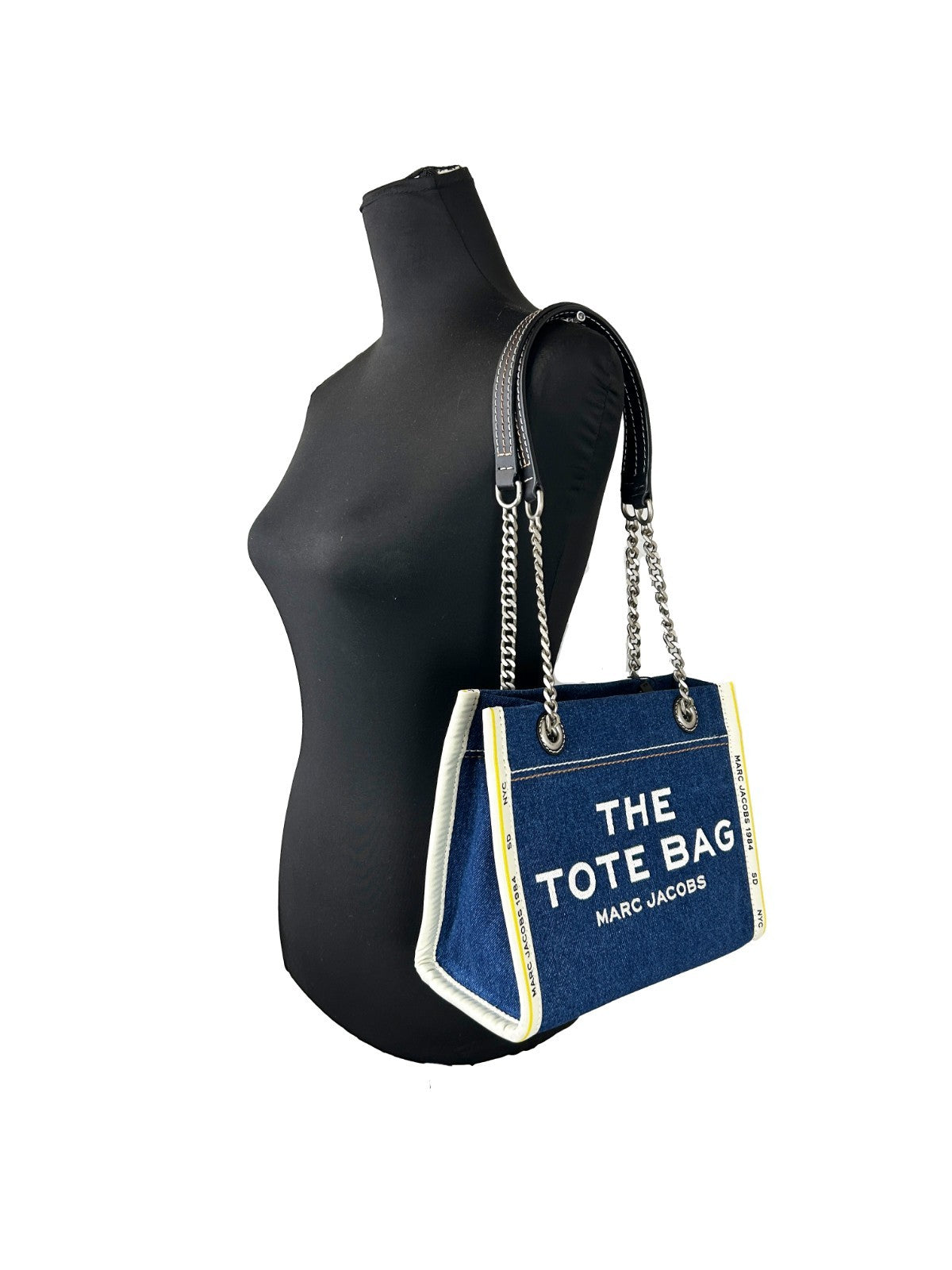 Marc Jacobs Denim Chain Small The Tote Bag Marc Jacobs