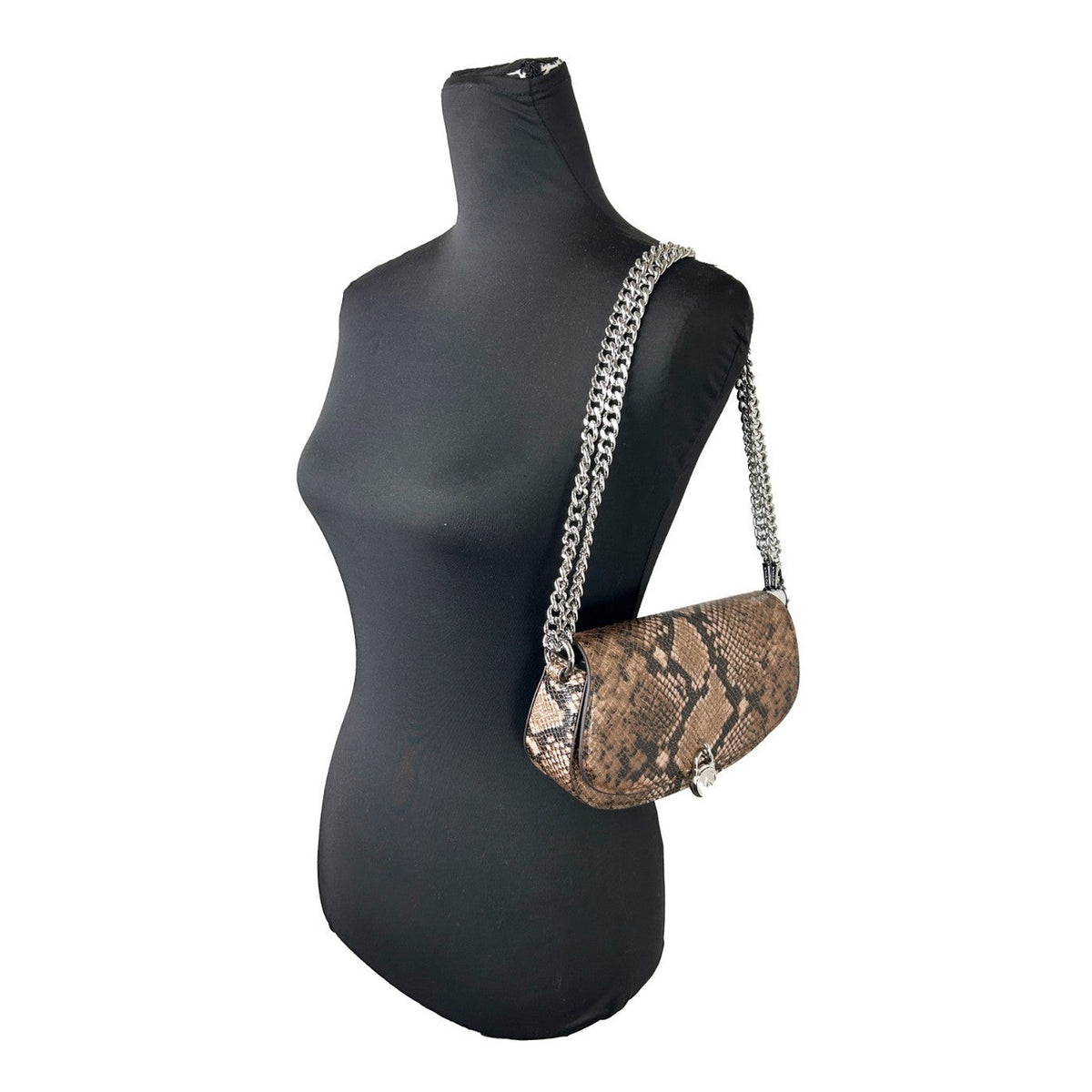 Michael Kors Mila Small Snakeskin Messenger Crossbody Bag