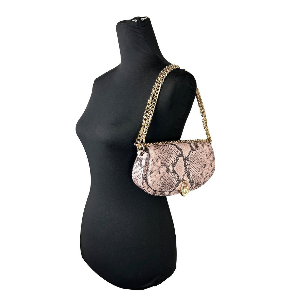 Michael Kors Mila Small Snakeskin Messenger Crossbody Bag