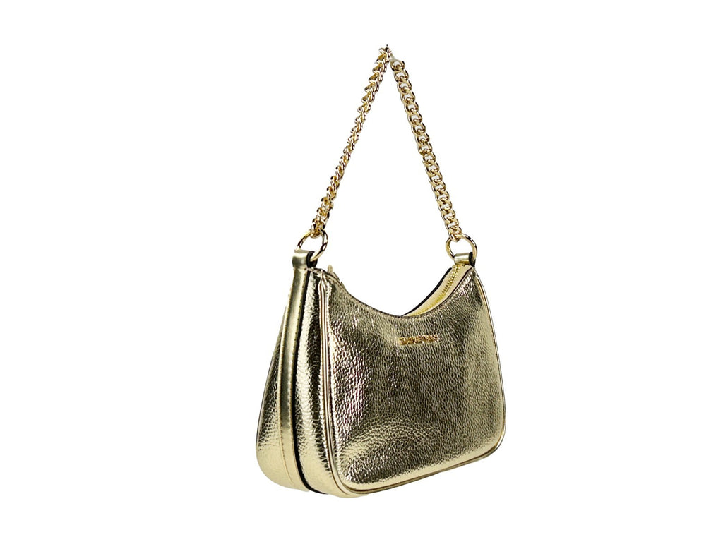 Michael Kors small pouchette crossbody bag with sleek design, featuring a compact silhouette and adjustable strap.