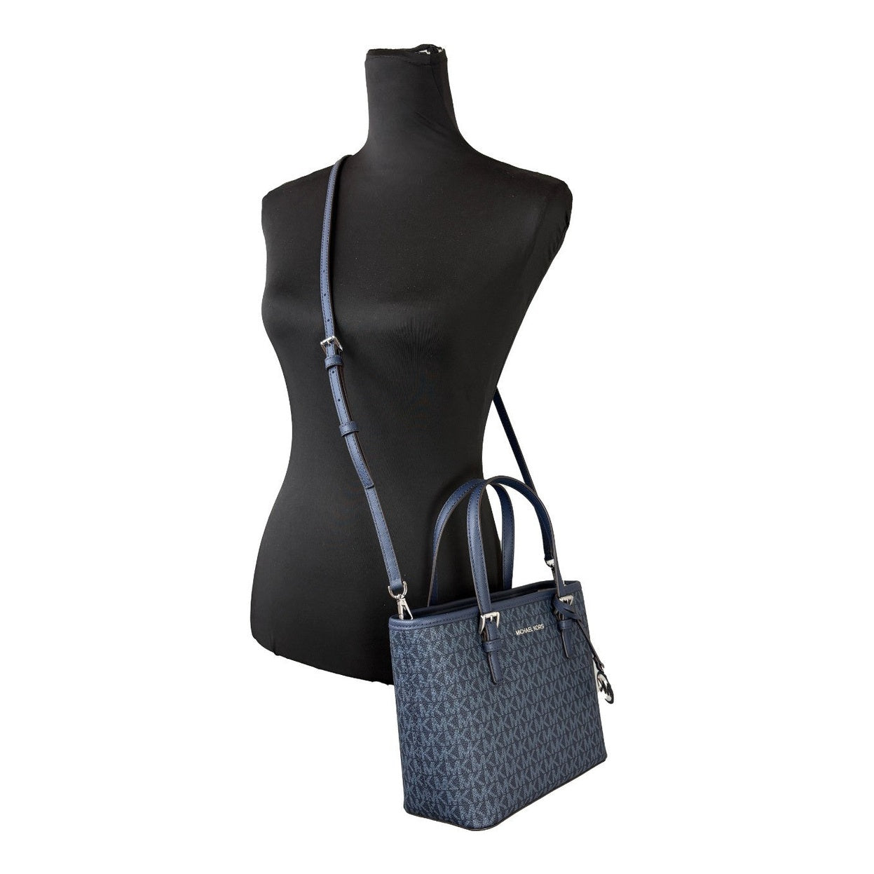 Michael Kors Navy Signature XS Carryall Tote Bag